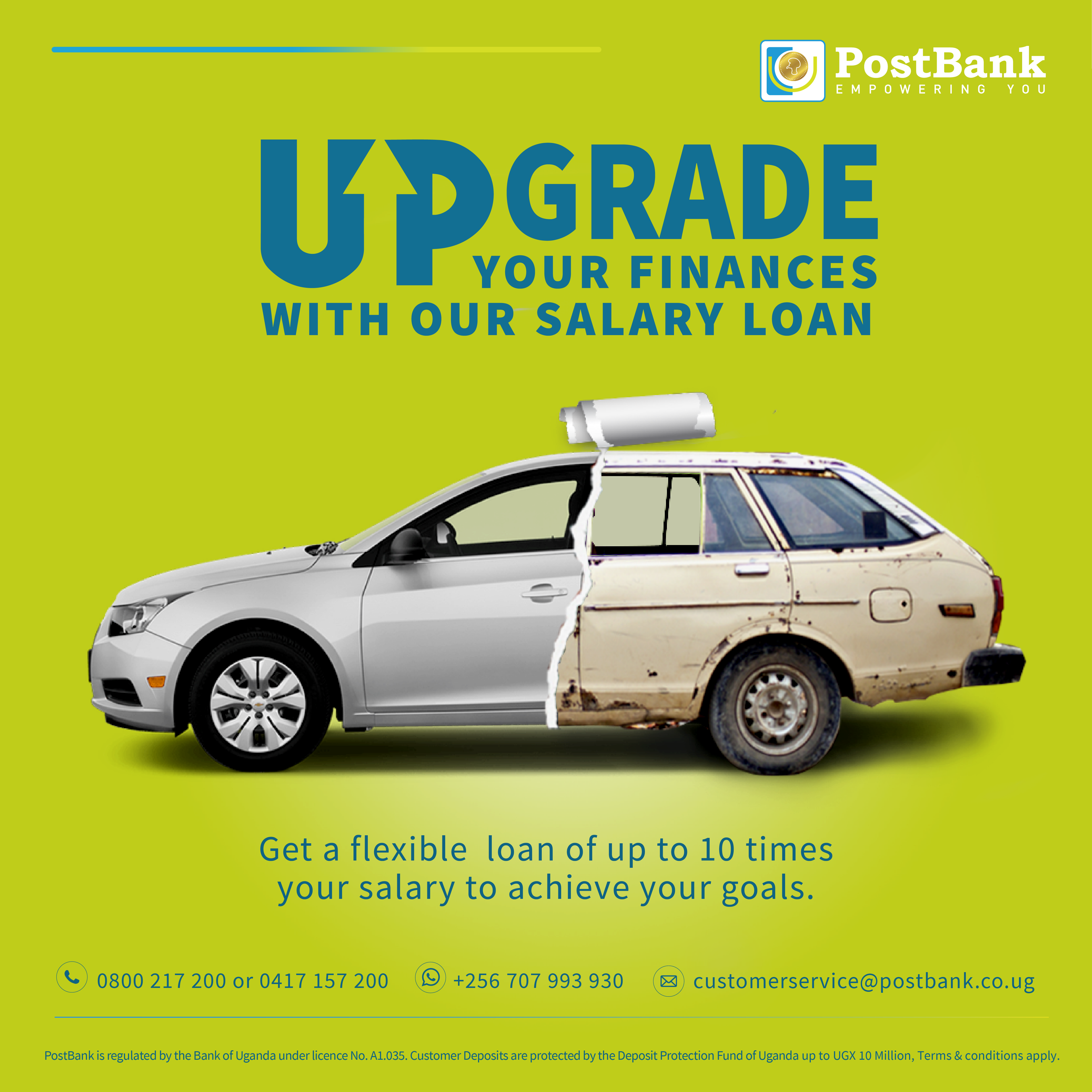 Upgrade Your Salary campaign poster for PostBank